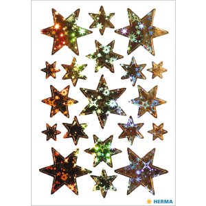 DECOR stickers stars 14mm gold foil 3 sheets