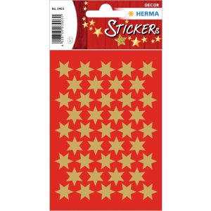 DECOR stickers stars 14mm gold foil 3 sheets