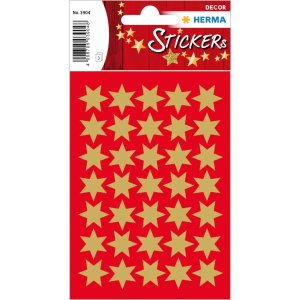 HERMA DECOR stickers stars 16mm gold foil 3 sheets