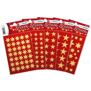 HERMA DECOR stickers stars 16mm gold foil 3 sheets