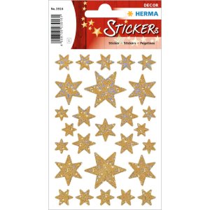 HERMA DECOR stickers stars pearlized silver foil 1 sheet