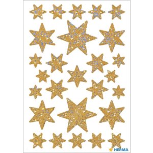 HERMA DECOR stickers stars pearlized silver foil 1 sheet