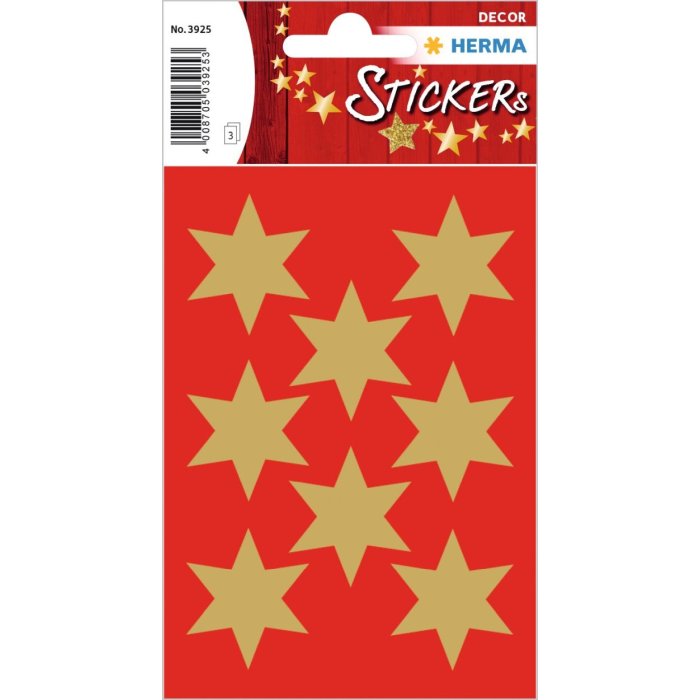 DECOR stickers stars gold foil 3 sheet