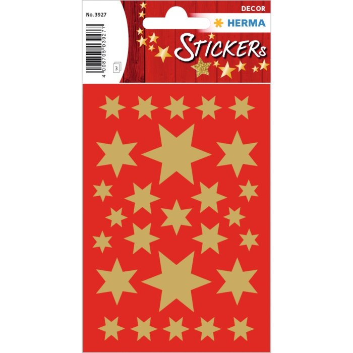 Stickers stars gold foil 3 sheets