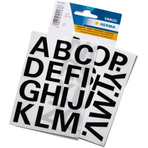 Letters 25mm A-Z weatherproof film black 2 sheets