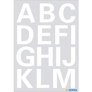 Letters 25mm A-Z film weatherproof white  2 sheets