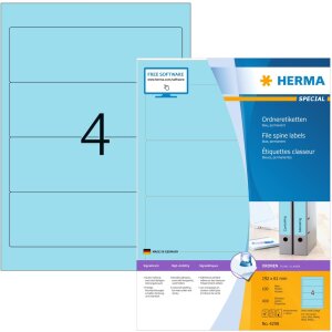 File spine labels blue 192x61 A4 400 pcs.