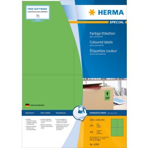 Labels green 105x148 A4 400 pcs.