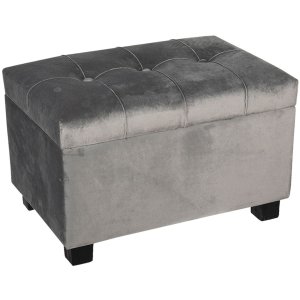 Footstool- Storage trunk 50x34x33 cm dark gray - 64061SDG