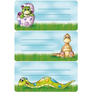 Book labels 76x35 mm dinosaur 3 sheets