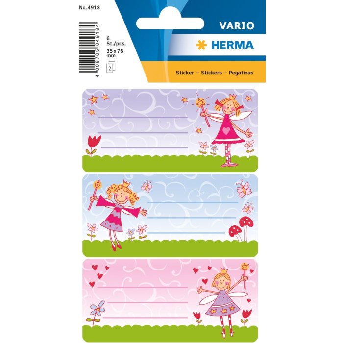 Book labels 76x35 mm princess  3 sheets