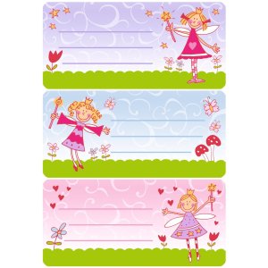 Book labels 76x35 mm princess  3 sheets