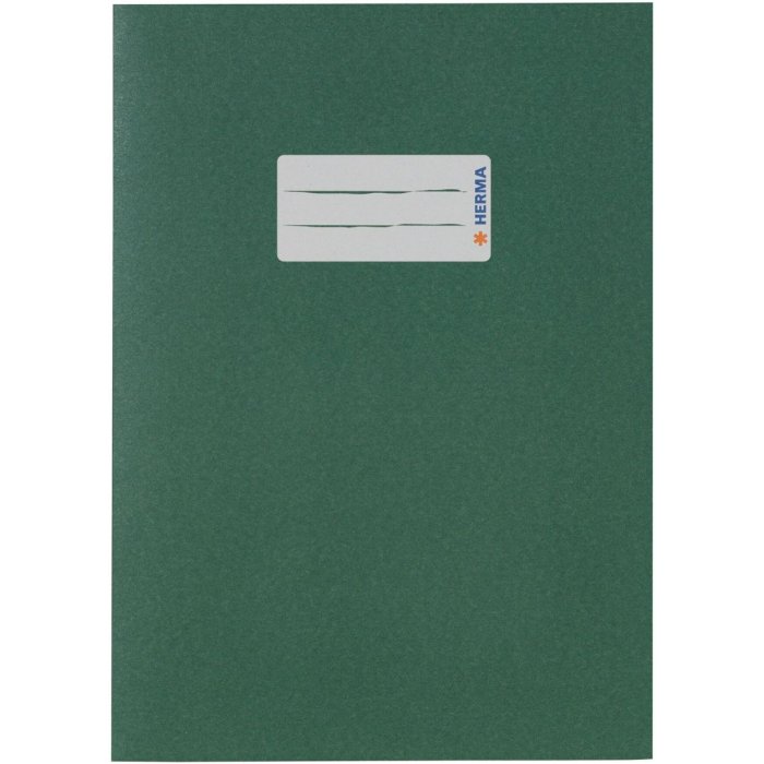 Exercise book cover paper A5 dark green 100% wastepaper