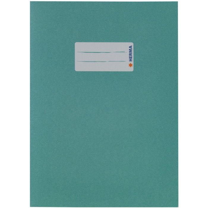 Exercise book cover paper A5 turquoise 100% wastepaper