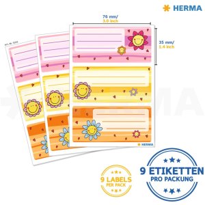 Book labels  76x35 mm flower faces 3 sheets