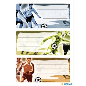 Book labels  76x35 mm football 3 sheets