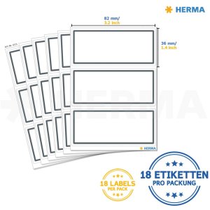 Book labels 82x36mm grey frame 6 sh.