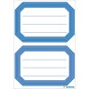 Book labels 82x55mm blue frame lined 6 sh.