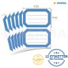 Book labels 82x55mm blue frame lined 6 sh.