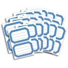 Book labels 82x55mm blue frame lined 6 sh.