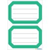 Book labels 82x55mm green frame lined 6 sh.