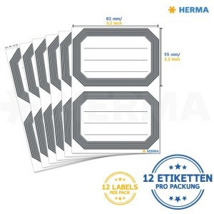 Book labels 82x55mm grey frame lined 6 sh.