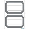 Book labels 82x55mm grey frame lined 6 sh.