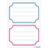 Book labels 78x53mm blue /red frame lined 6 sh.