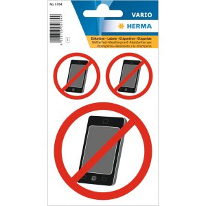 Information label no mobile weatherproof 1 sheet