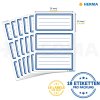 Book cover labels 76x35mm  blue edge 6 sheets