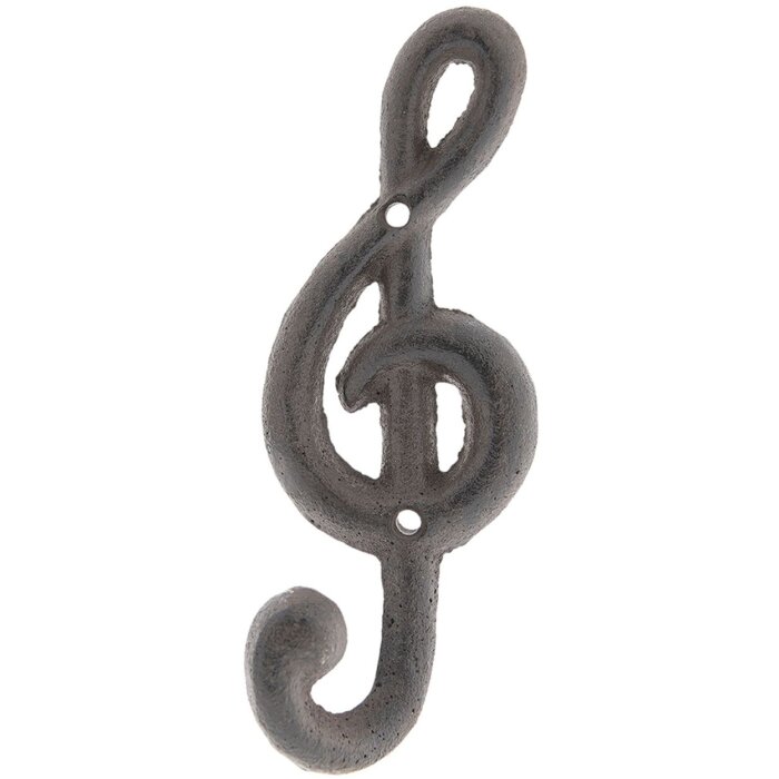 Wall hook music key 6Y3048 brown 6x5x17 cm