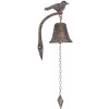 Bell with bird 6Y3173 brown 10x15x25 cm