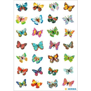 HERMA Decorative label MAGIC butterflies, glittery 1 sheet