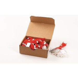 Strung marking tags 25x38mm with red string 1000 pcs.