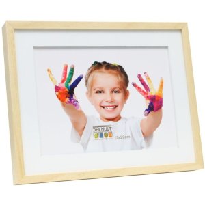 photo frame with mount natural colour wood S67WH