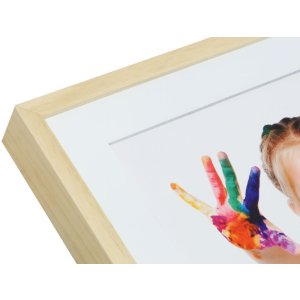 photo frame with mount natural colour wood S67WH