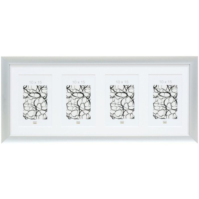 S021D1 Aluminium multi print frame in silver colour for 4 photos 10x15 cm