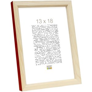 S233H4 Frame in natural wood with red side 18x24 cm