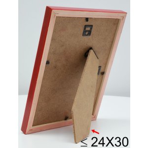 S233H4 Frame in natural wood with red side 20x28 cm