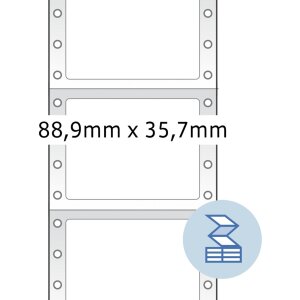 Computer labels continous 88,9x35,7  1 row, 2000 pcs.