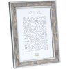 S40JE7 A wooden photo frame in grey with a touches of gold and dark grey 18x24 cm