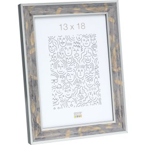 S40JE7 A wooden photo frame in grey with a touches of...