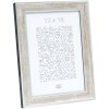 S40JE9 A silver coloured wooden photo frame with a dark brown cracked finish 30x45 cm