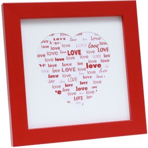 S45SK4 Red picture frame with heart design 13x13 cm