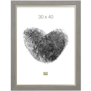 S45VF3 Photo frame in light grey with a silver bevel 21x29,7 cm