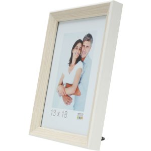 S46CH1 Photo frame in natural wood colour with white border 30x30 cm