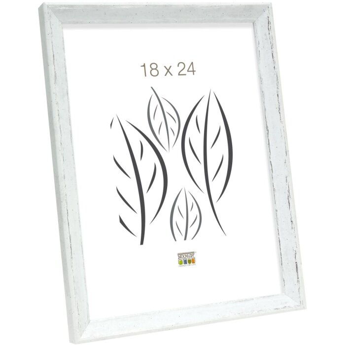 S46DF1 Photo frame in white with silver bevel 13x18 cm