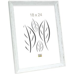 S46DF1 Photo frame in white with silver bevel 13x18 cm