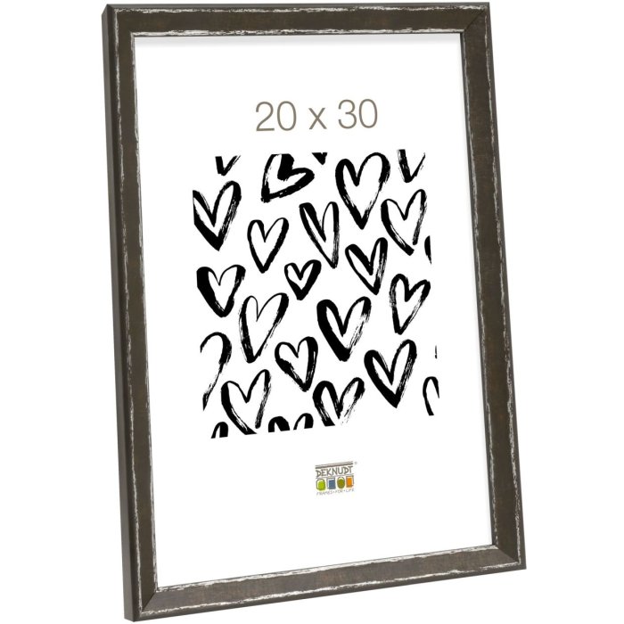 S46DF2 Photo frame in black with silver bevel 18x24 cm