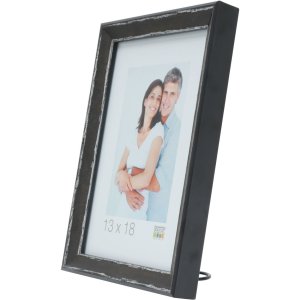 S46DF2 Photo frame in black with silver bevel 18x24 cm